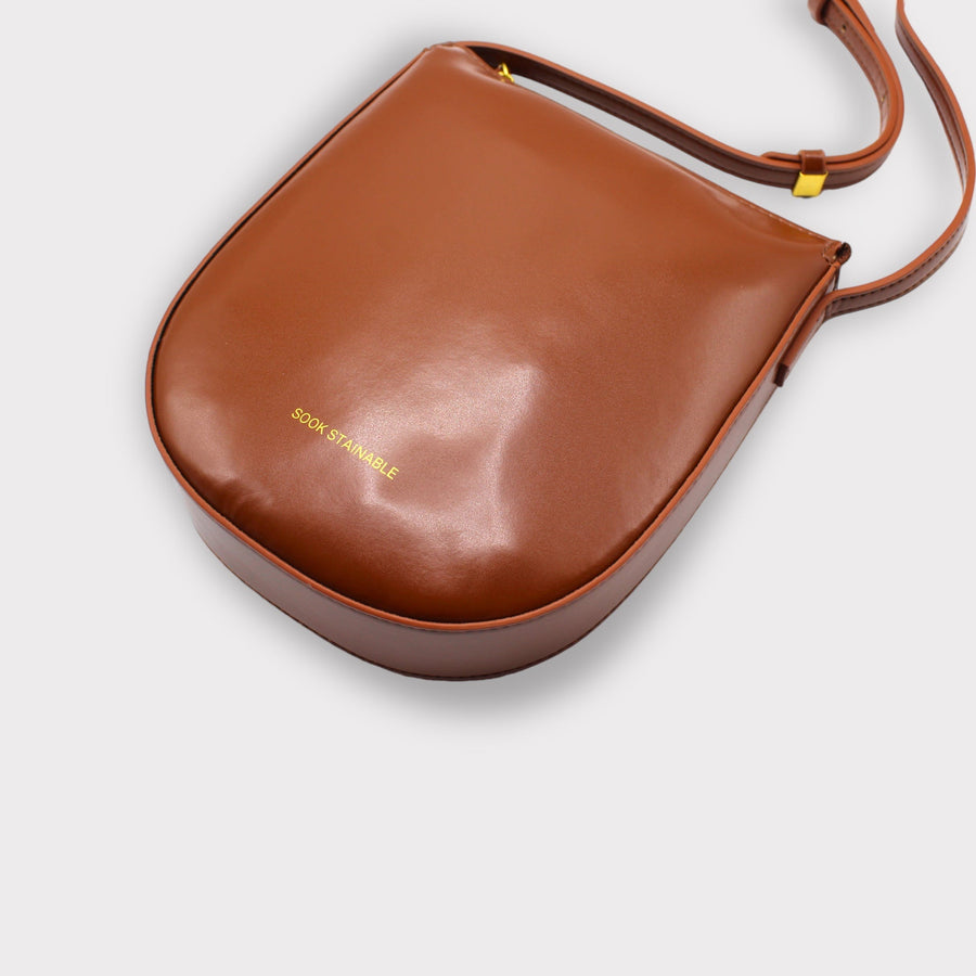 Eva - Apple Leather Strap Bag Brown