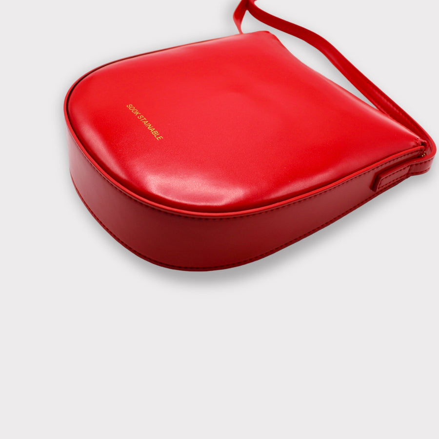 Eva - Apple Leather Strap Bag Red