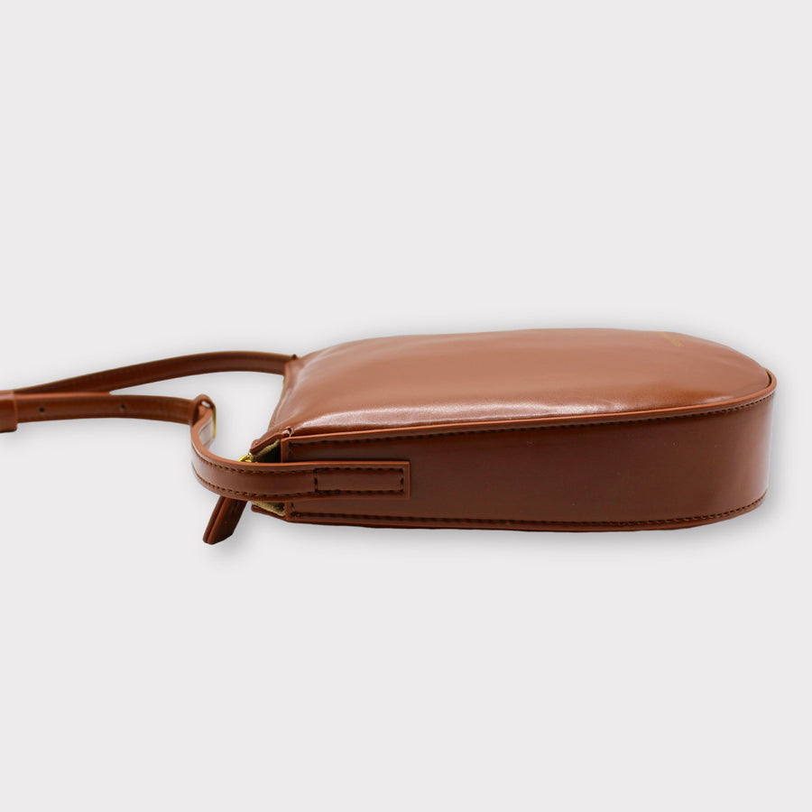 Eva - Apple Leather Strap Bag Brown