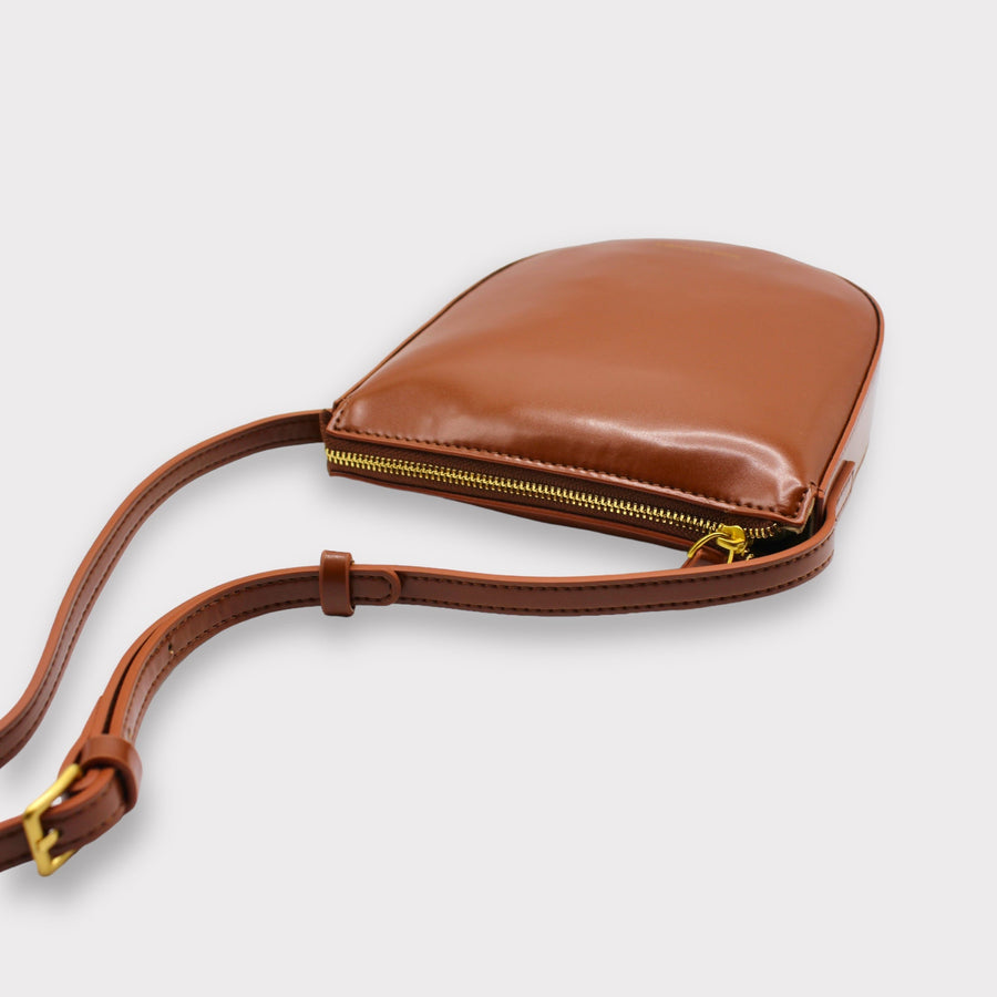 Eva - Apple Leather Strap Bag Brown