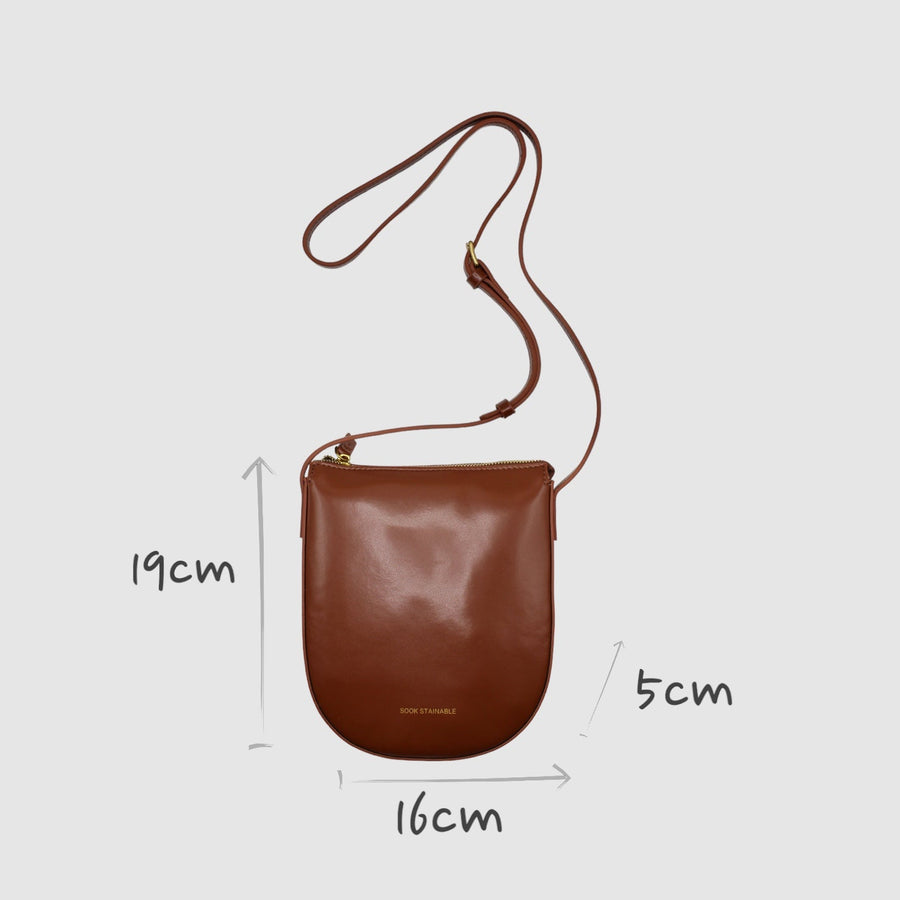 Eva - Apple Leather Strap Bag Brown