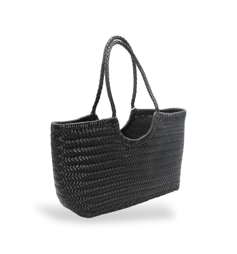 Carmel - Genuine Leather U Shape Handwoven Tote Bag