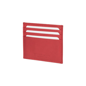 RB12016V | Porta Carte di Credito in Vera Pelle pieno fiore, con leggera grana. Colore Rosso. Protezione RFID. Dimensioni: cm 10 x 8 x 0,5. Confezione: Scatola regalo fondo/coperchio