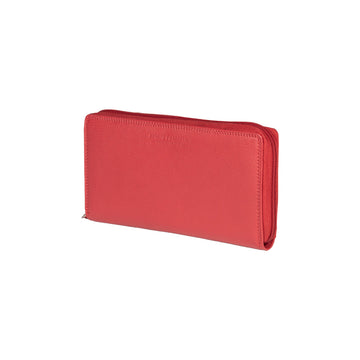 RB12080V | Portafogli Donna in Vera Pelle pieno fiore, con leggera grana. Colore Rosso. Protezione RFID. Dimensioni: cm 20 x 10 x 2,5. Confezione: Scatola regalo fondo/coperchio