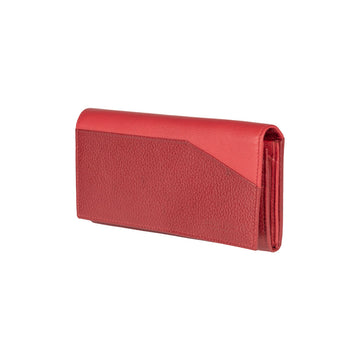 RB12129V | Portafogli Donna in Vera Pelle pieno fiore, grana dollaro/leggera. Colore Rosso. Protezione RFID. Dimensioni da chiuso: cm 18,5 x 10 x 3. Confezione: Scatola regalo fondo/coperchio