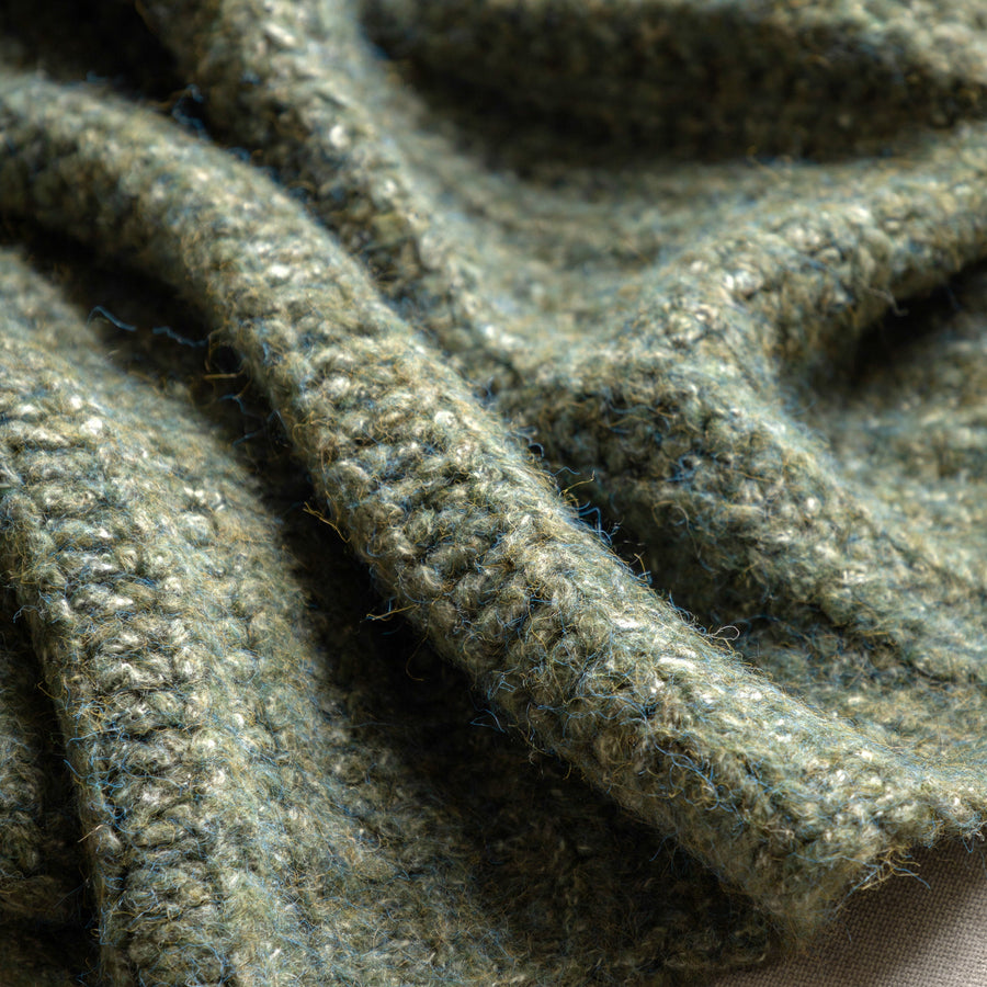 Luxury Melange Knit Throw in khaki