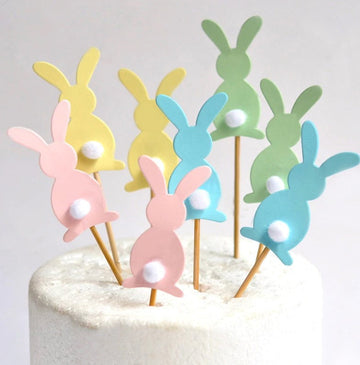 Set Of 5 Pastel Bunny Picks