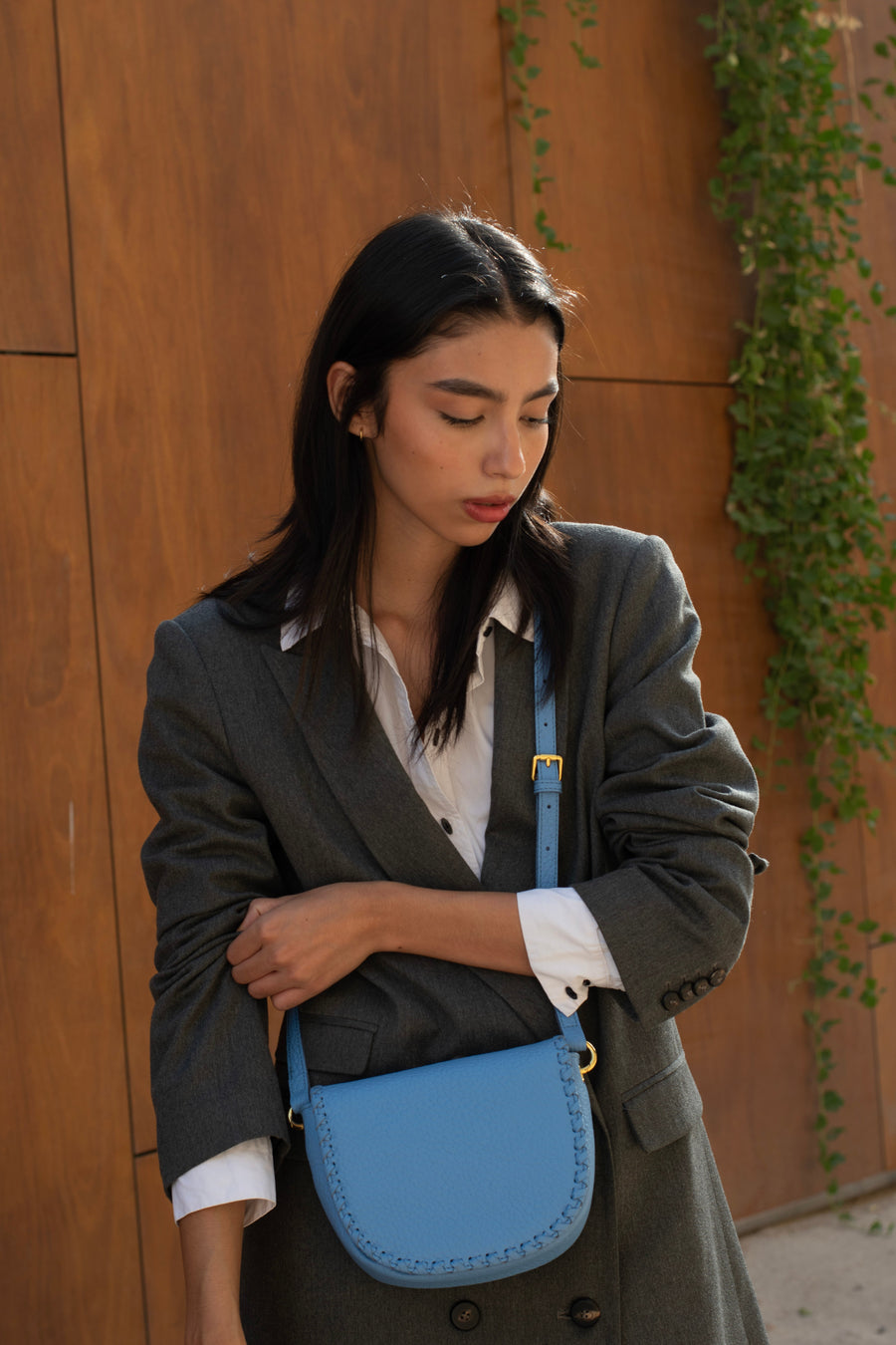 Jas - Handmade Leather Saddle Bag Blue