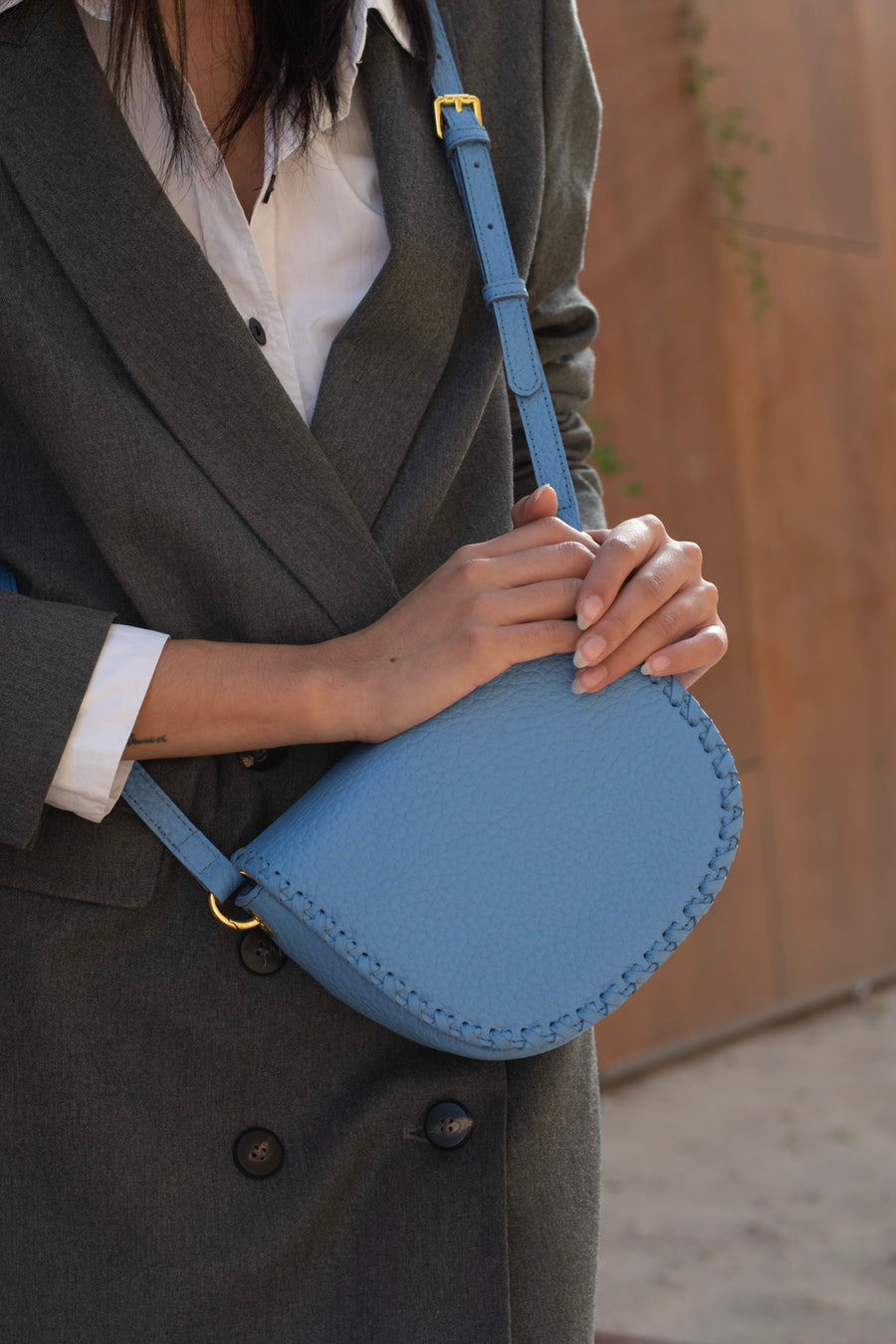 Jas - Handmade Leather Saddle Bag Blue