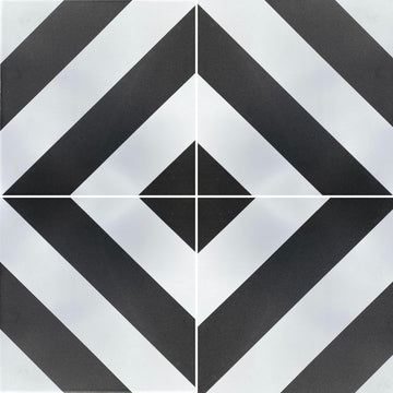 CHEVRON stripe porcelain tile - black/white