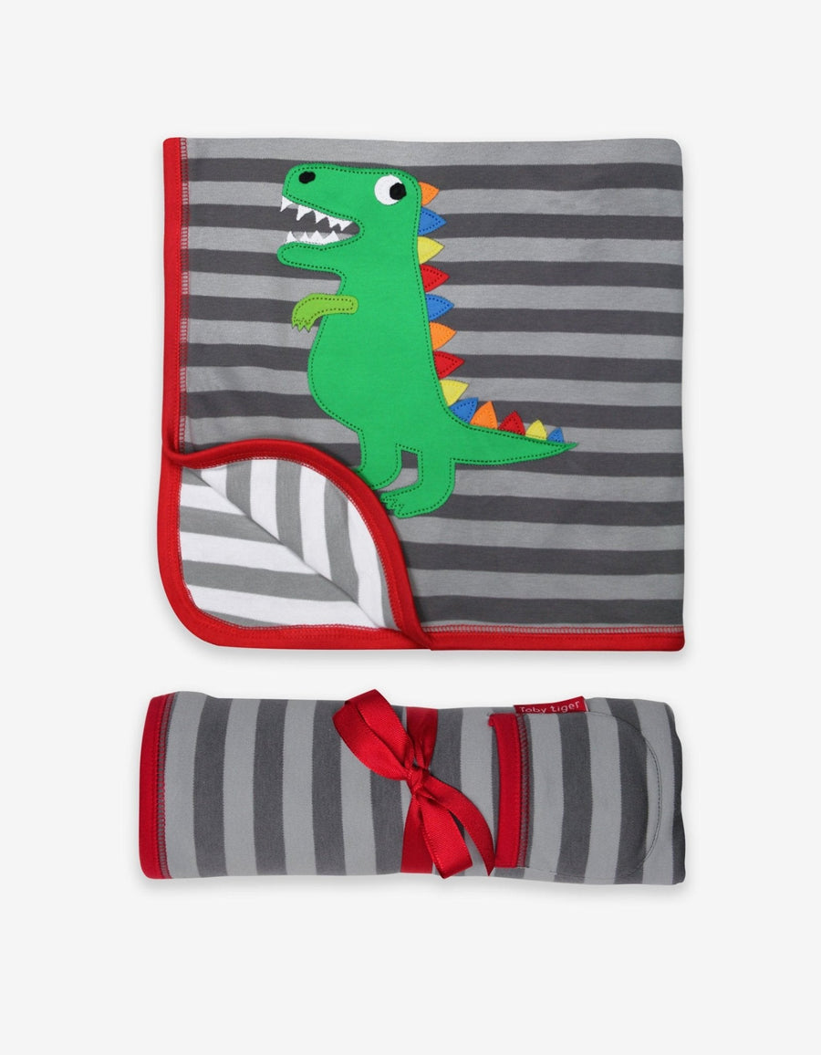 Bio Baby-Decke mit Dino-Applikation