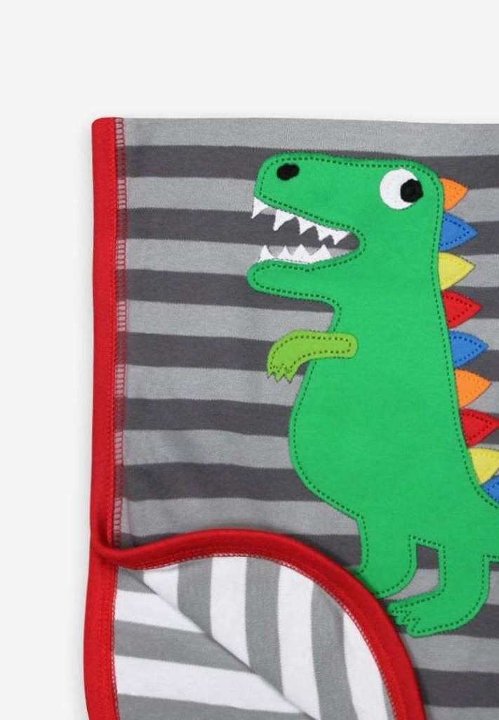 Bio Baby-Decke mit Dino-Applikation