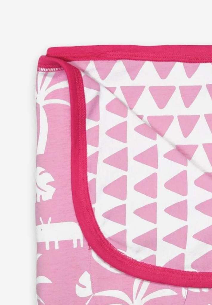 Bio Baby-Decke mit Dschungel-Allover in pink