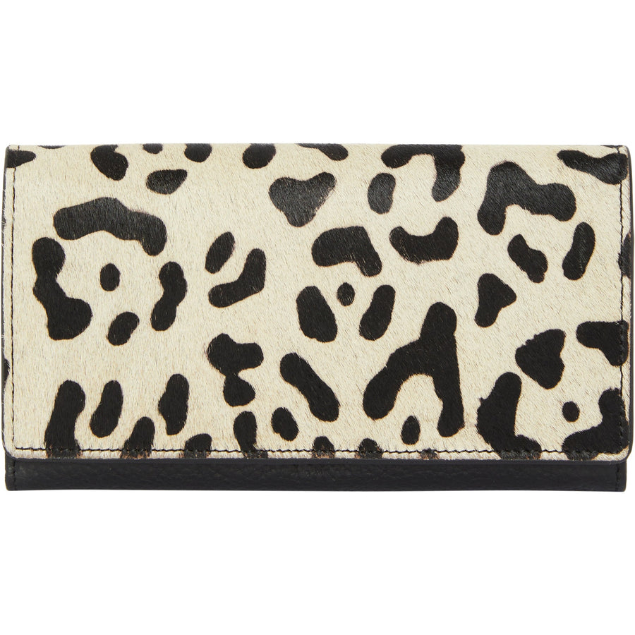 Ivory Animal Print Leather Multi Section Purse Brix and Bailey