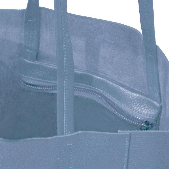 Cornflower Pebbled Leather Tote Shopper - Brix + Bailey