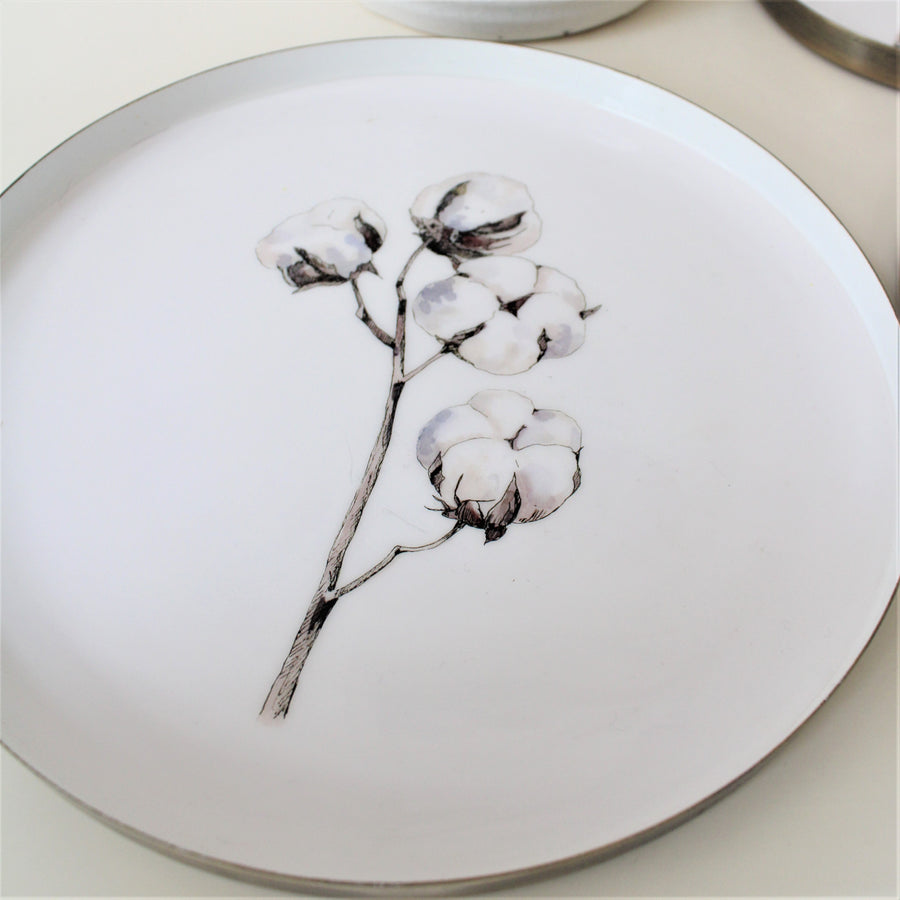 Decorative Enamel Candle Plate