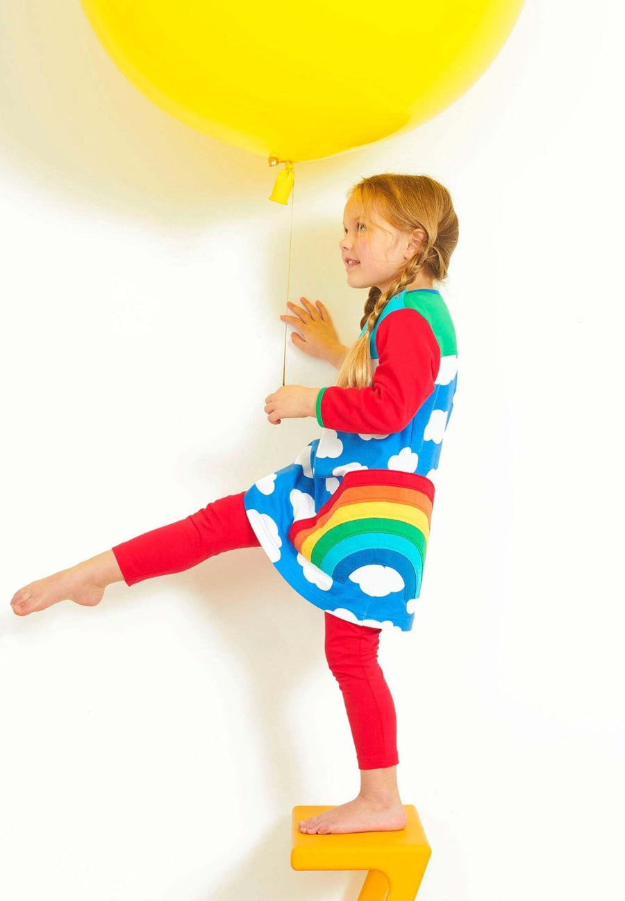 Bio Kleid mit Regenbogen-Applikation