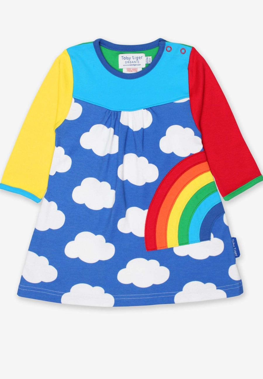 Bio Kleid mit Regenbogen-Applikation