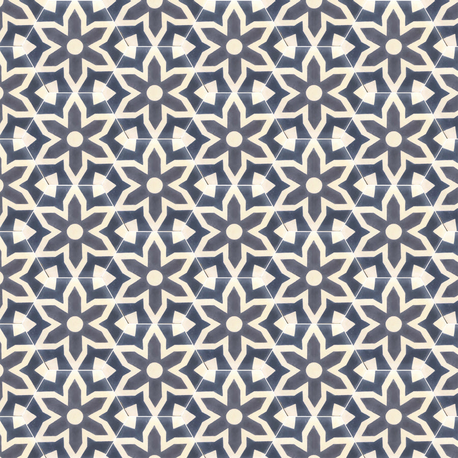 FLEUR cement tile - grey tile