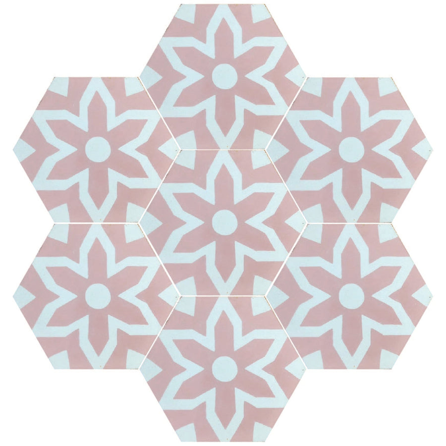 FLEUR cement tile - pink tile