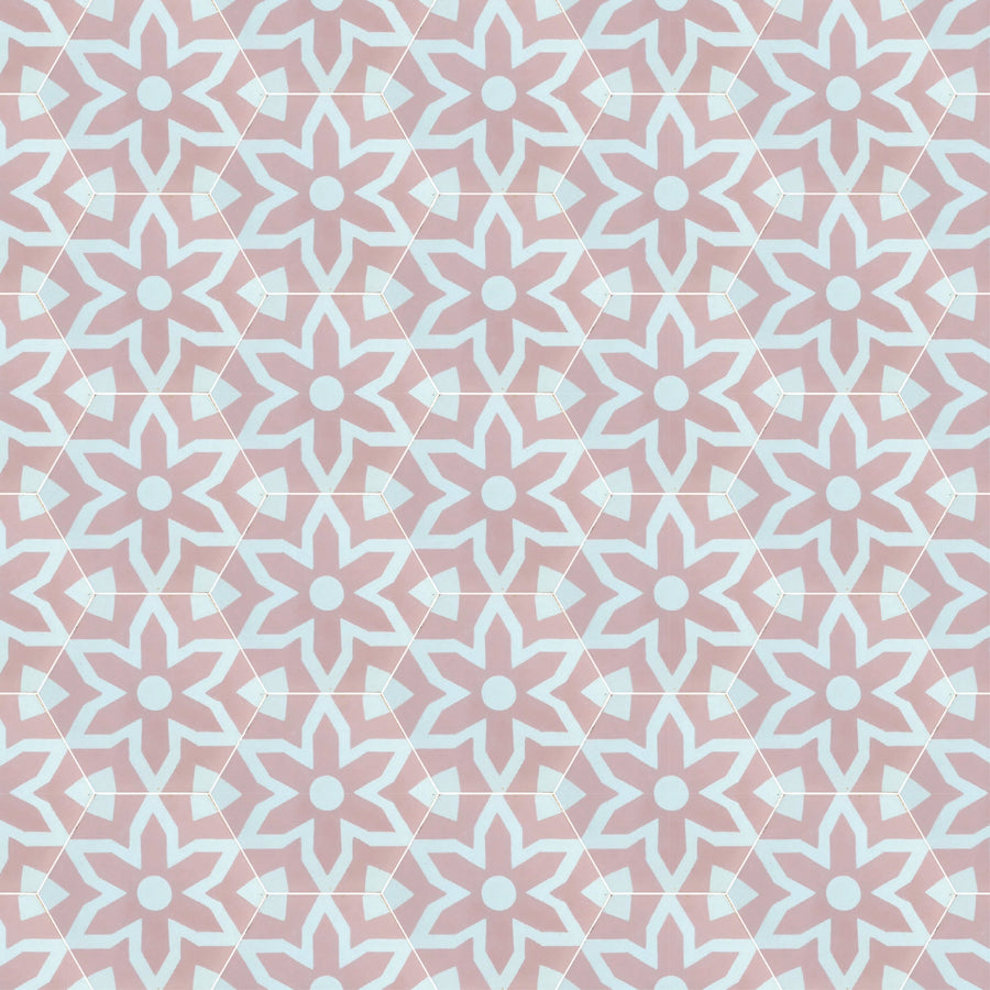 FLEUR cement tile - pink tile