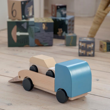 Wooden Transporter Truck With Car by Sebra