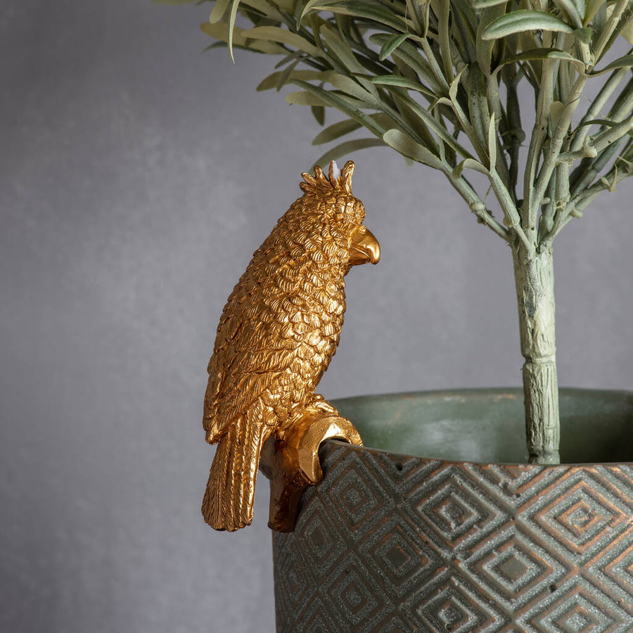 Gold Parrot Pot Hanger Decoration