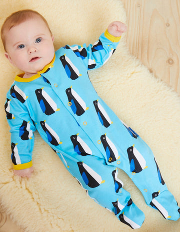 Baby-Geschenkset aus Bio-Baumwolle mit Pinguin-Druck