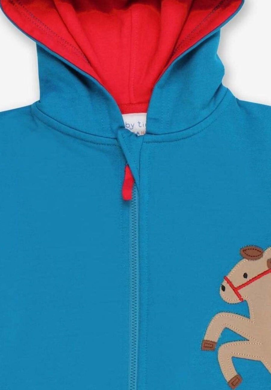 Bio Kapuzenpullover mit Pferde-Applikation