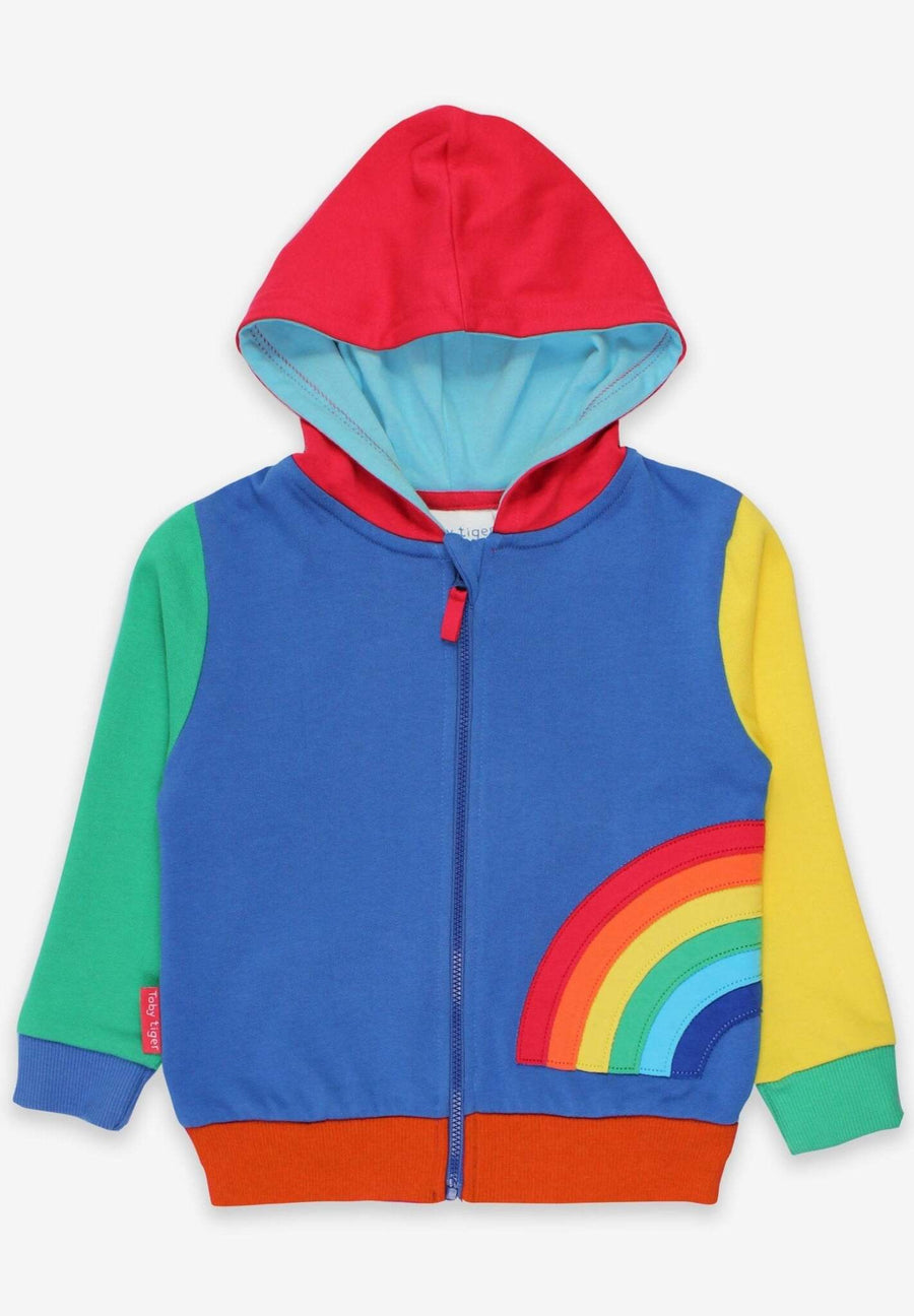 Bio Kapuzenpullover mit Regenbogen-Applikation