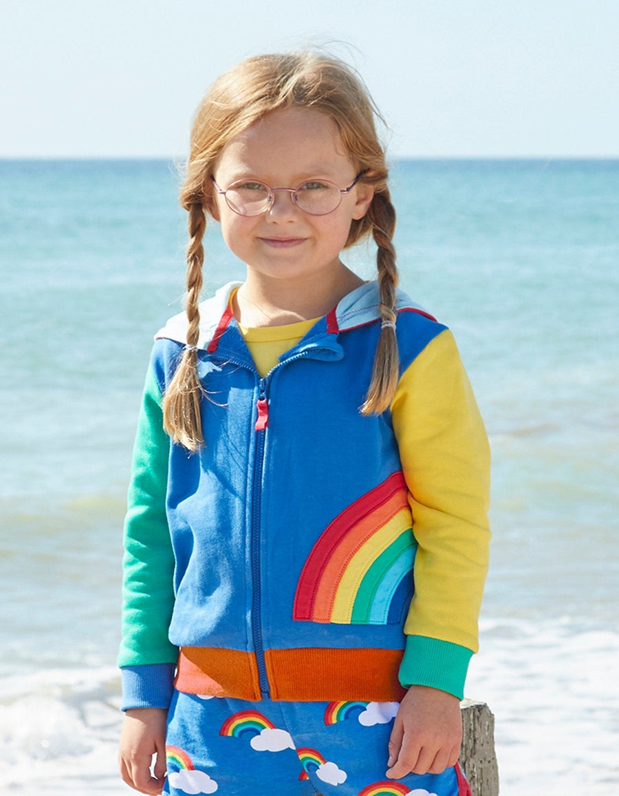 Bio Kapuzenpullover mit Regenbogen-Applikation