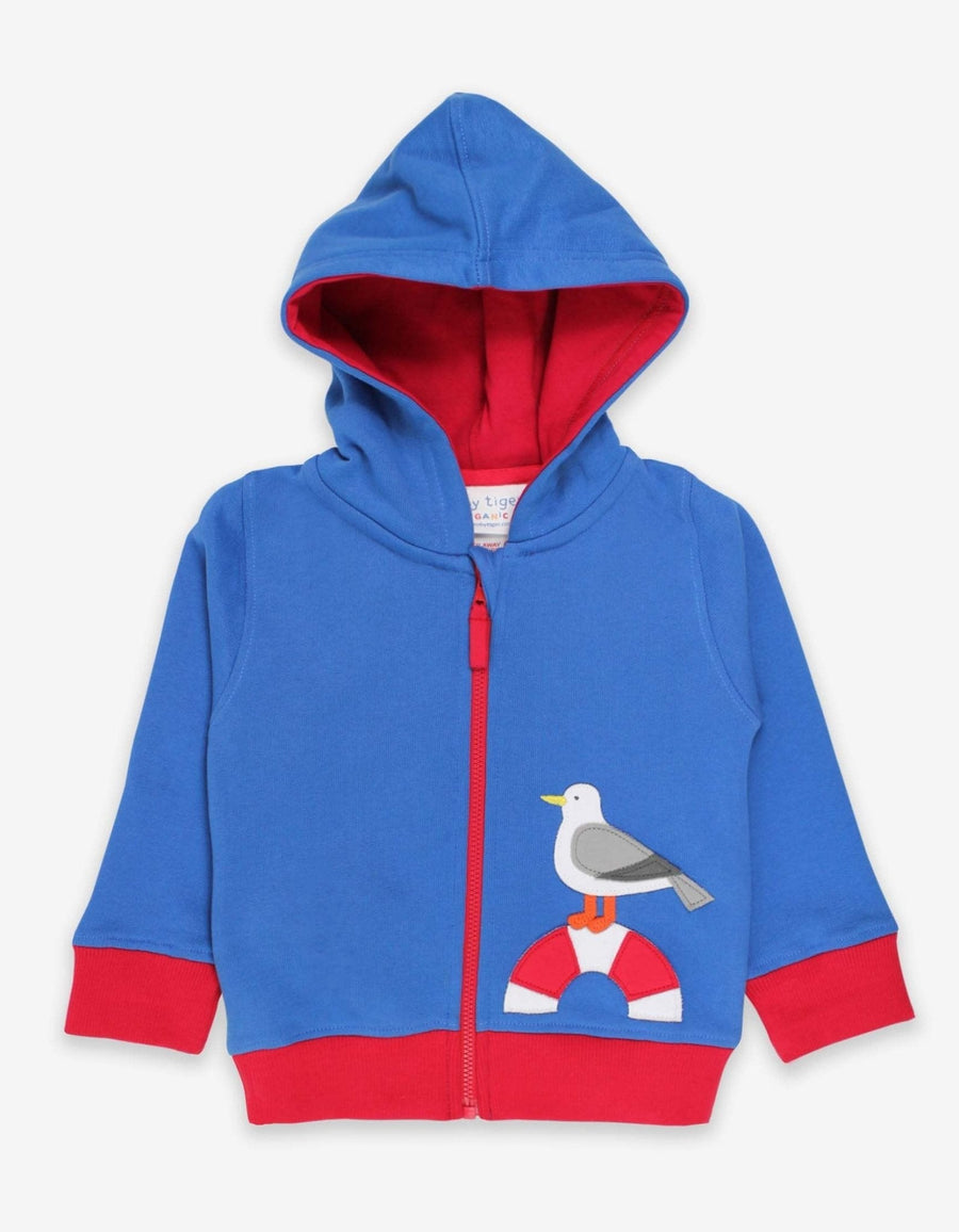 Hoodie aus Bio Baumwolle mit Möwe Applikation