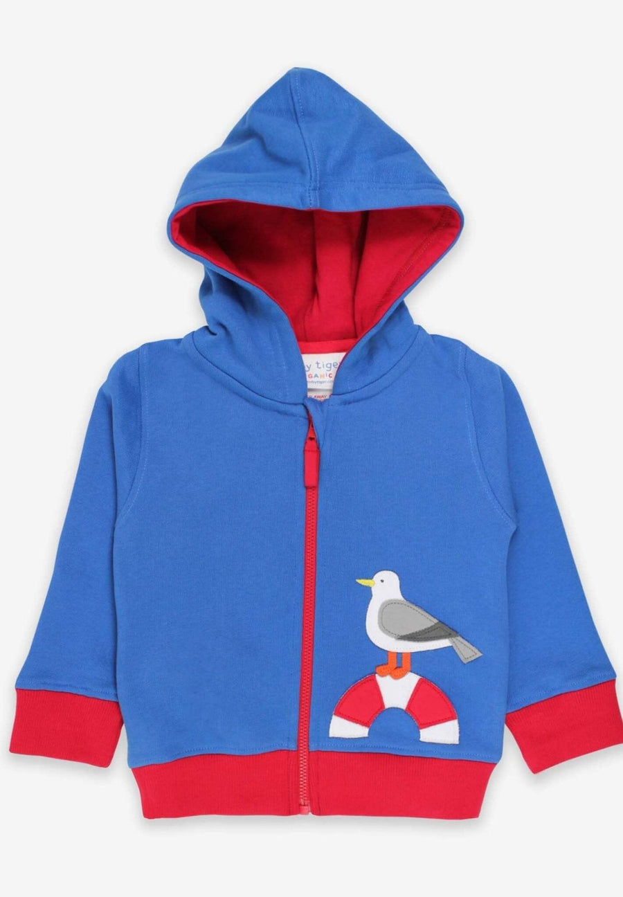 Hoodie aus Bio Baumwolle mit Möwe Applikation