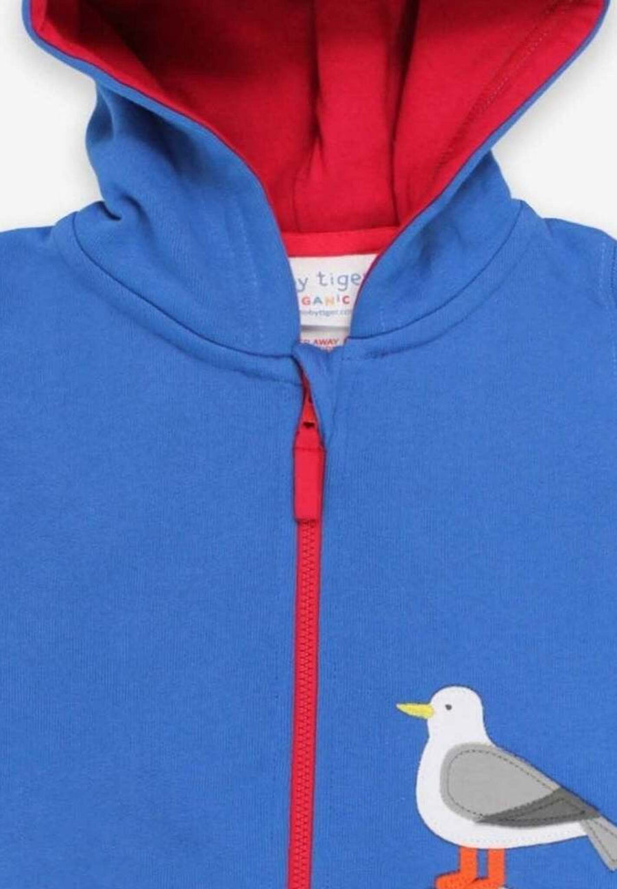 Hoodie aus Bio Baumwolle mit Möwe Applikation