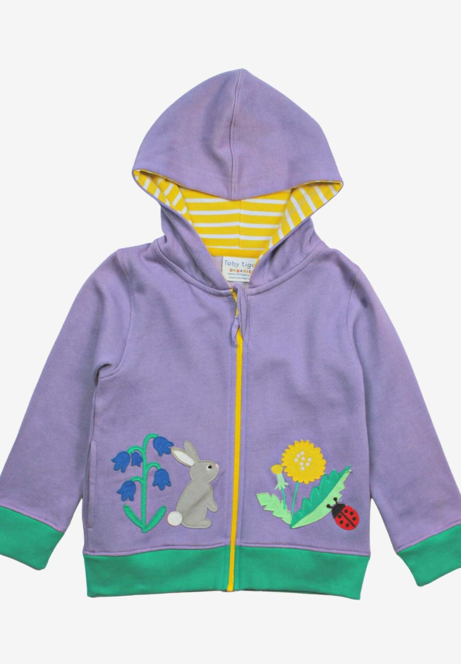 Hoodie mit Frühlings-Applikationen aus Bio Baumwolle