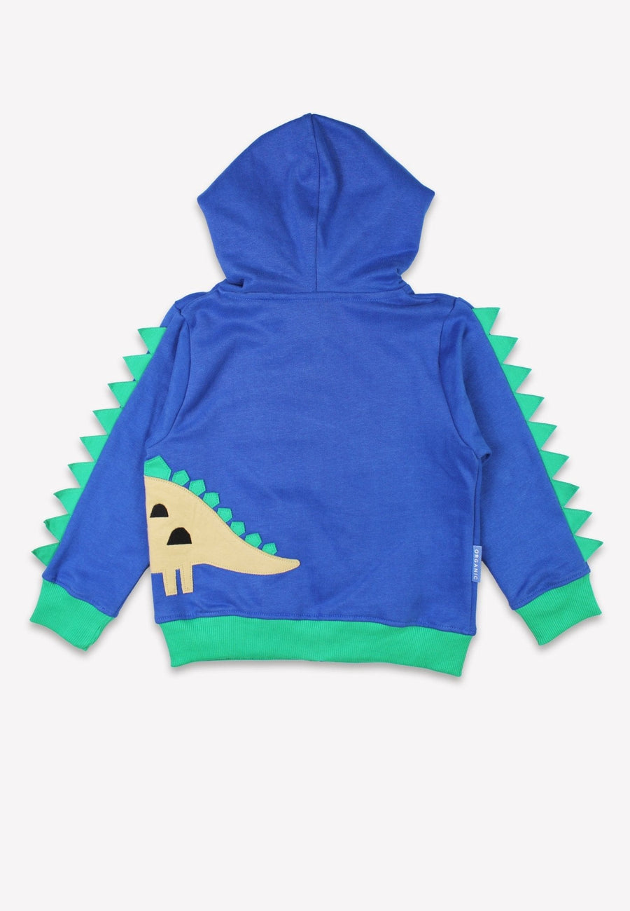 Bio-Baumwoll Kinder Sweatjacke mit Kapuze und mit Dinosaurier-Applikation