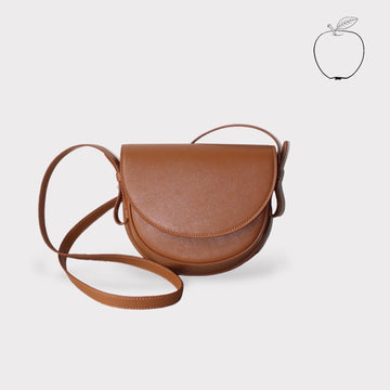 Coco - Apple Leather Envelope Saddle Crossbody Bag Brown