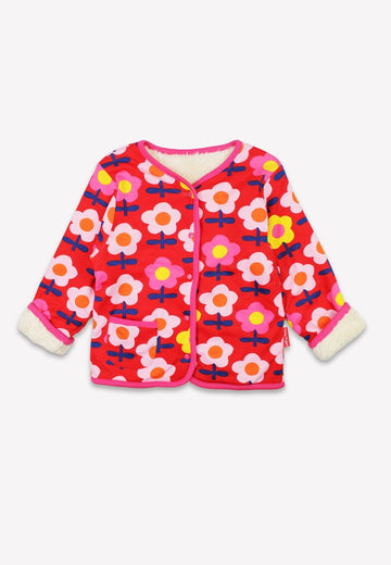 Bio-Baumwoll Kinder Jacke zum Wenden mit Retro Blumen-Druck