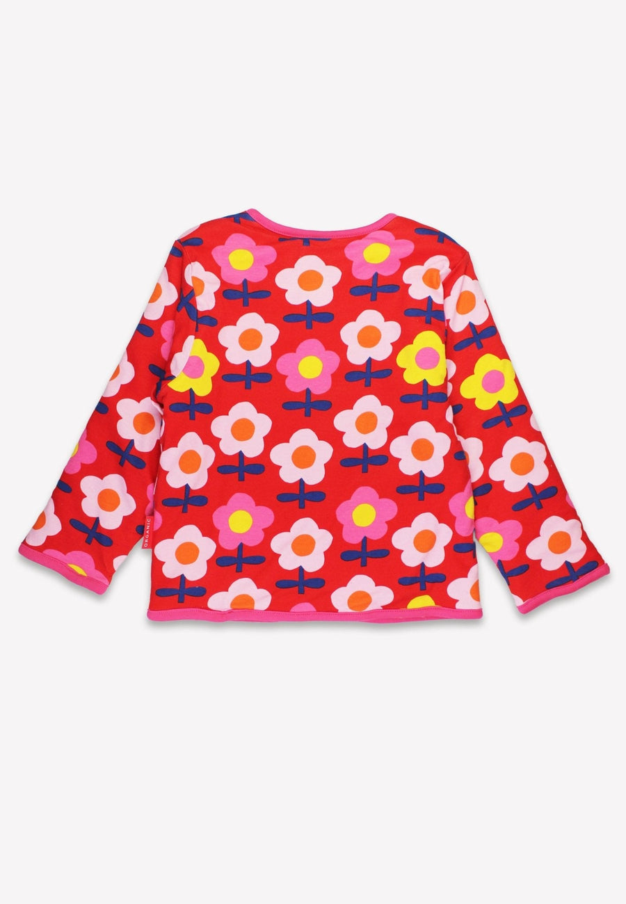 Bio-Baumwoll Kinder Jacke zum Wenden mit Retro Blumen-Druck