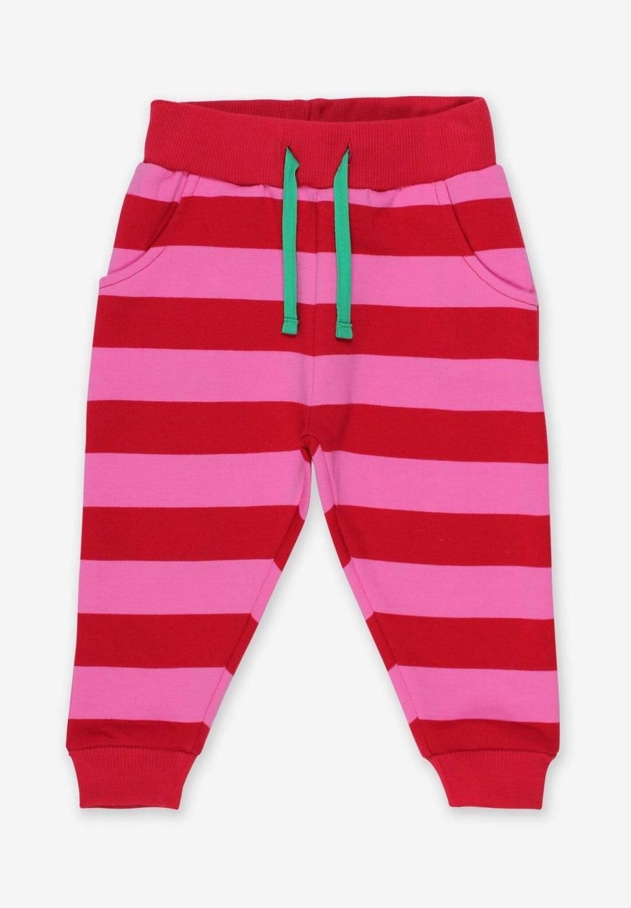 Gestreifte Babyhose aus Bio Baumwolle, pink und rot gestreift