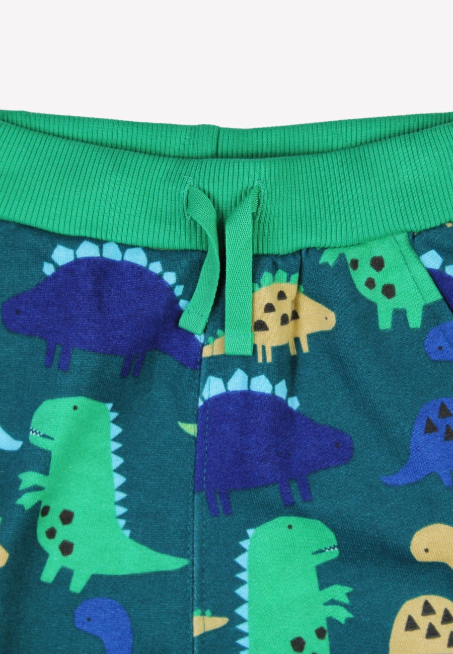 Bio-Baumwoll Kinder Jogginghose mit Dinosaurier Ton-in-Ton Druck