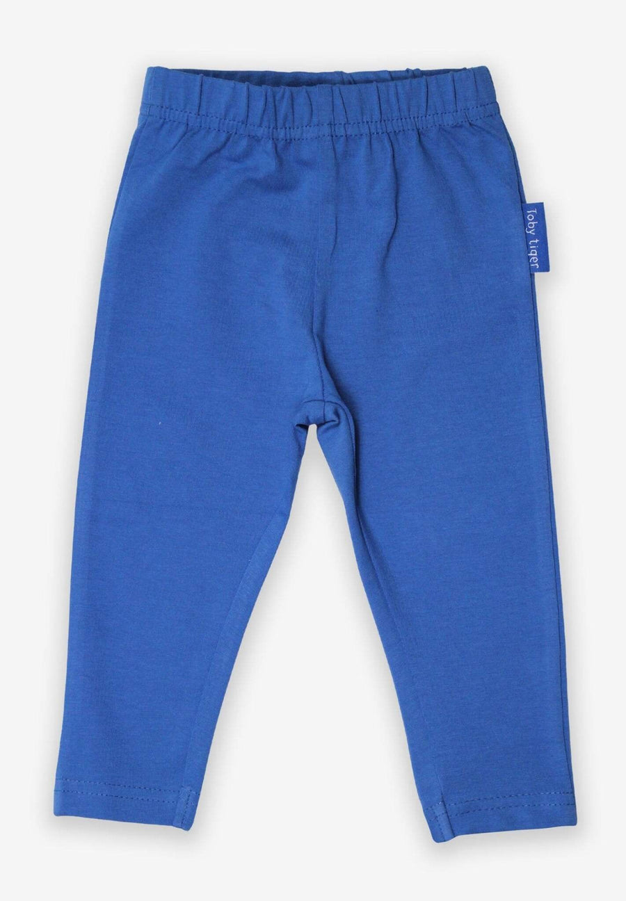 Blaue Basic-Leggings aus Bio-Baumwolle