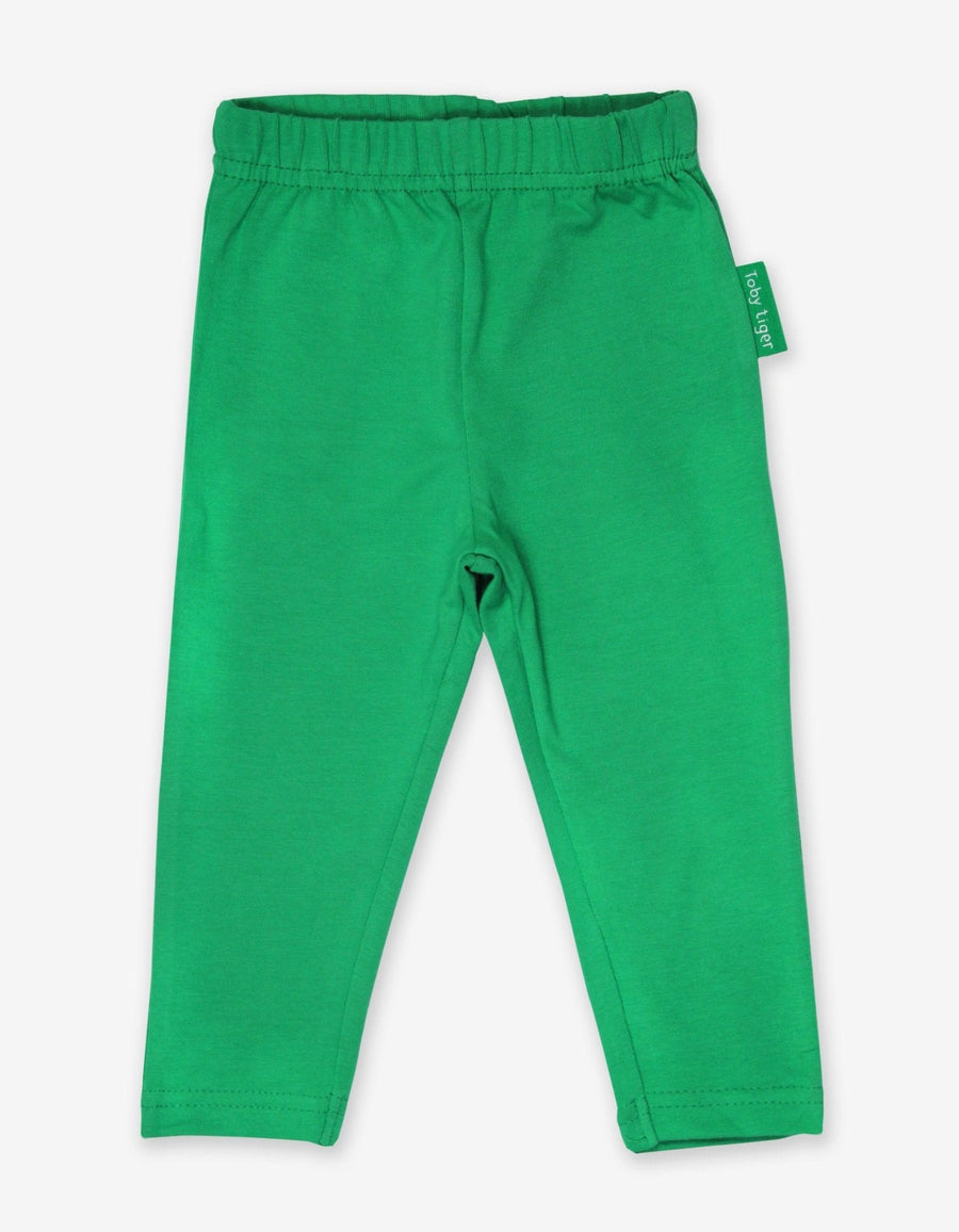 Grüne Basic-Leggings aus Bio-Baumwolle