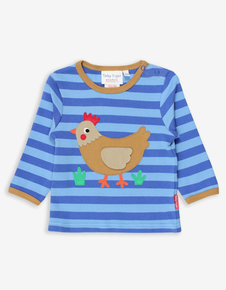 Langarmshirt mit Huhn-Applikation