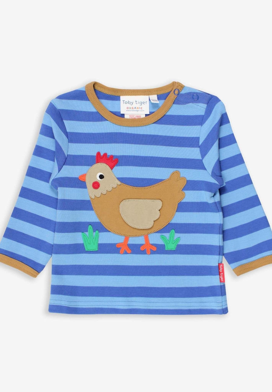 Langarmshirt mit Huhn-Applikation