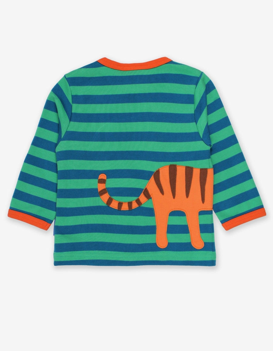 Langarmshirt mit Tiger Applikation aus Bio Baumwolle