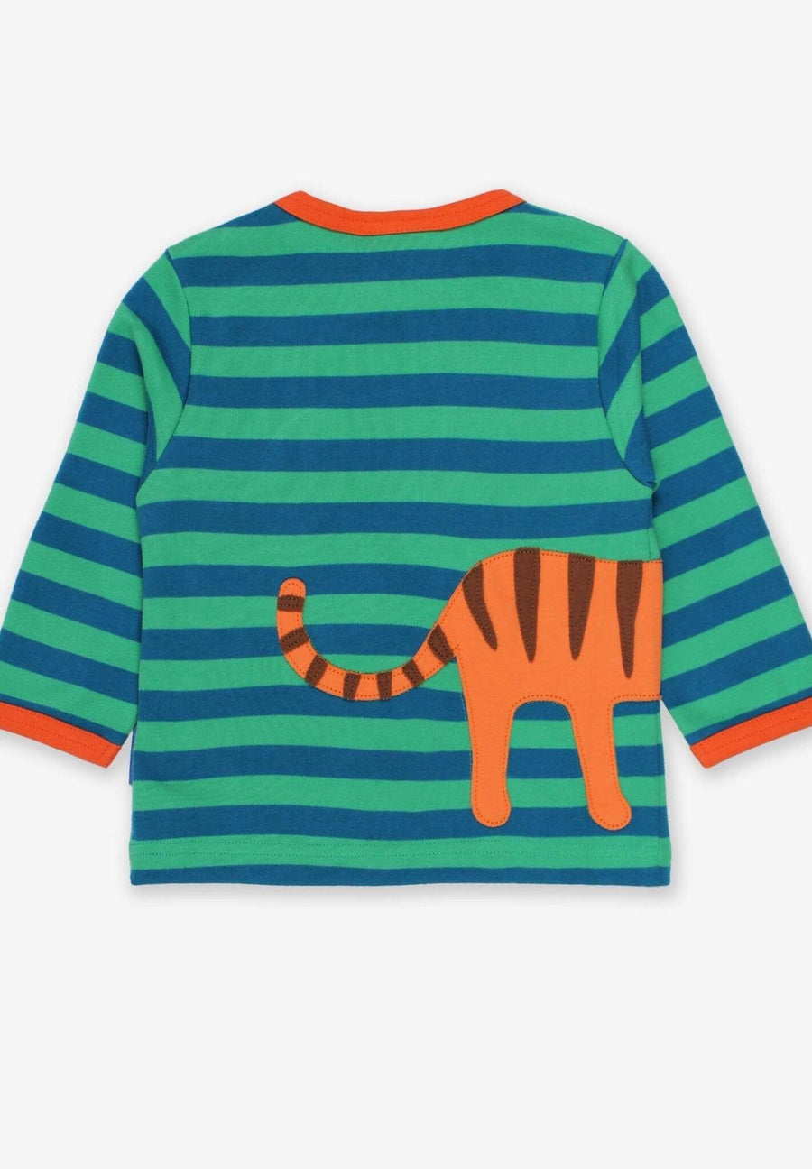 Langarmshirt mit Tiger Applikation aus Bio Baumwolle