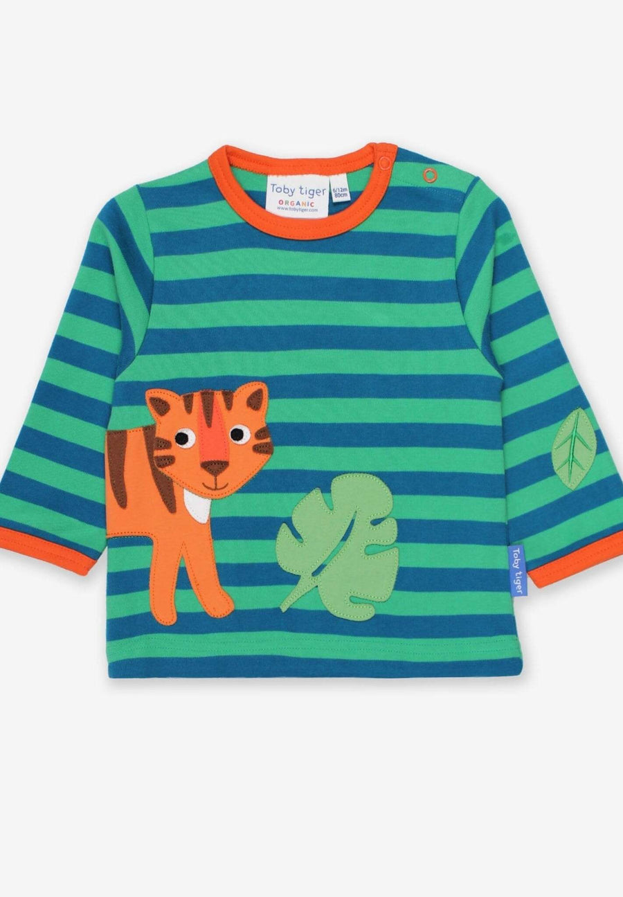 Langarmshirt mit Tiger Applikation aus Bio Baumwolle