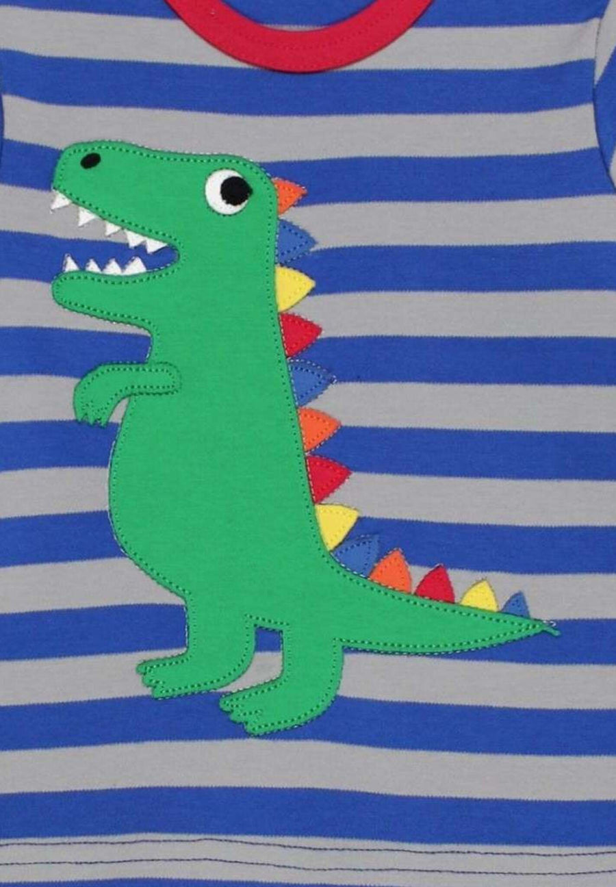 Bio Langarmshirt mit T-Rex-Dino-Applikation