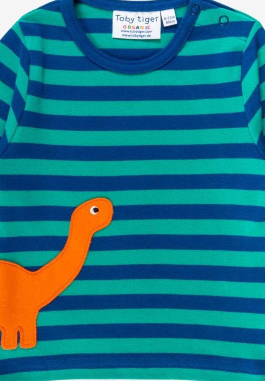 Bio Baumwoll-Langarmshirt mit  "Diplodocus" Applikationen